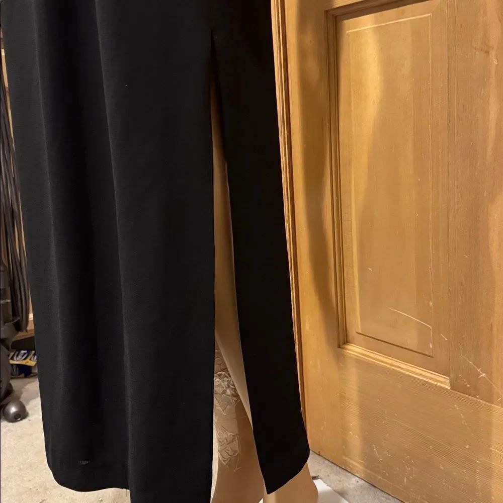 Ann Taylor Black Corset tie Back Sleeveless hi-Slit Maxi Dress Sz 10 - Picture 5 of 10
